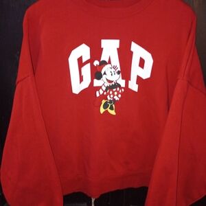 GAP Red Minnie Mouse Logo Sweatshirt